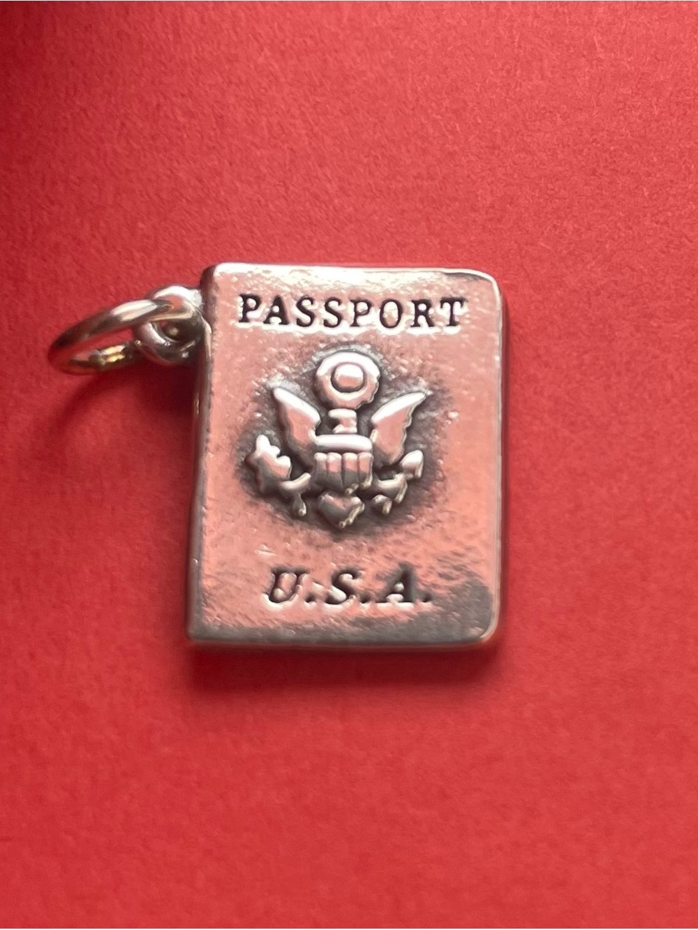 James Avery Silver Passport Charm with Emblem
